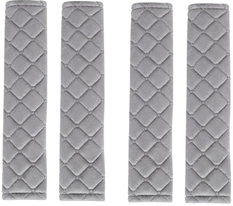 Andalus Seat Belt Cover Pad, 4 Pack Seatbelt Cushion for Car, Kids, Women, Men – Shoulder Strap Protector, Car Seatbelt Covers Accessories – Cute Auto Strap Cushion, Driving Pad (Grey, 10.8 Inch)