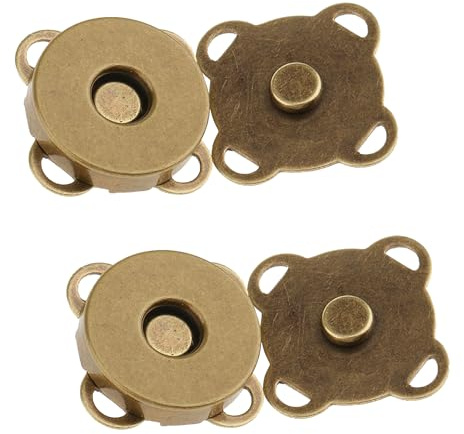 Trimming Shop Sew On Magnetic Press Stud Clasps, 14mm, 20pcs, Bronze | Lightweight 2-Part Snap Fasteners for Leather Craft, Sewing, Bags, Accessories, Clothing Repair, Crafts & DIY Projects