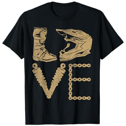 Love Dirt Bike Boots Helmet Motocross Motorcycle Racing Gift Maglietta