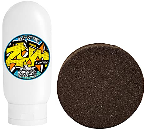 ZUMWax Surfing Skimboard Ceramic Wax, Made in USA, PFAS-Free, Durable and Eco-Friendly with Secret Vanilla Scent, ANY Temperature Use for Maximum Speed and Glide on Sand & Water, Long-Lasting 4 oz