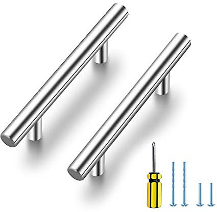 Ravinte Cabinet Handles - 30 Pack Brushed Nickel Kitchen Cabinet Pulls - 3 Inch Hole Center - Drawer and Cupboard Hardware