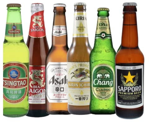 Asia Bier Paket Chang Ashai Sapporo Kirin Ichiban Tsingtao Saigon, Teste Asien!