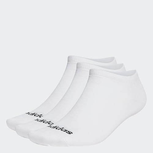 adidas Unisex adulto Thin Linear Low-Cut Socks 3 Pairs, White / Black, 45-48