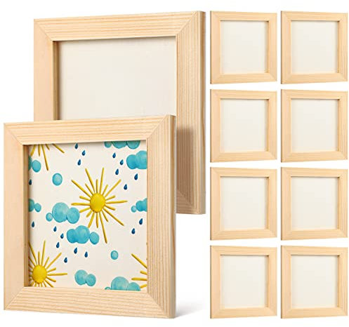 Toyvian Cornici In Legno 12X12 Cm 10 Pezzi Foto Da Te Artigianato Cornici In Legno Non Finite i In Pittura Giocattoli Artigianali