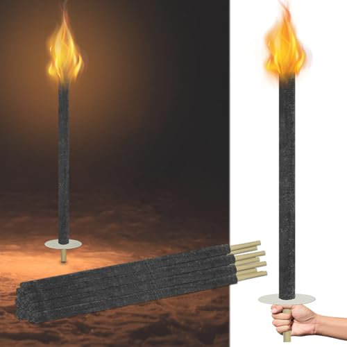 NAIZY Lot de 25 torches de jardin pour l'extérieur - Durée de combustion : 100 min - Torches en cire de qualité supérieure avec manche extra long - Pour extérieur, randonnée, fête
