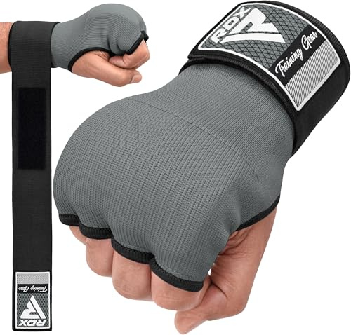 RDX Gel Boxing Hand Wraps Inner Gloves for Men Women, Quick 100cm Long Wrist Straps, Elasticated Padded Fist Hand Protection, Adults Kids, Muay Thai MMA Martial Arts Training Under Mitt Bandages