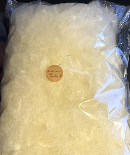 Kudde – merinoull premium 100 g – fyllnadsvadd av 100 % merinoull, naturlig, tvättad, handkammad, fluffig