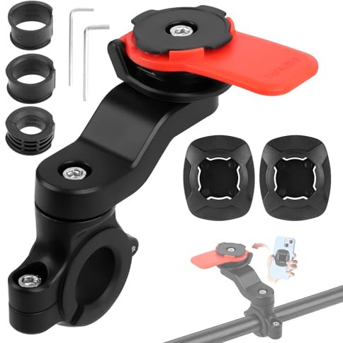 Soporte para teléfono móvil, soporte para smartphone para manillar de motocicleta, soporte para teléfono de bicicleta, universal Handlebar Mount soporte de teléfono móvil giratorio de 360° para