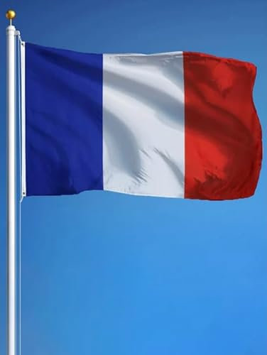 Drapeau de la France 90x150 cm – Tricolore Bleu Blanc Rouge en Polyester avec Œillets – Drapeau Français pour Intérieur/Extérieur – Idéal Déco, Fête Nationale, Manifestation, Sport - Planet Flag
