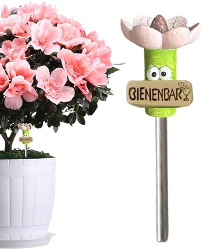 -Bewässerungsstation aus Kunstharz, 10,9 cm, Bunte Schmetterlingsschale in Blumenform, dekorativer Bienenfutterspender und Trinkbecher für, Innenhof, Terrasse, Terrasse und