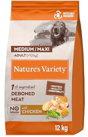 Nature's Variety No Grain Croquettes pour Chiens Adultes - Poulet - 12kg