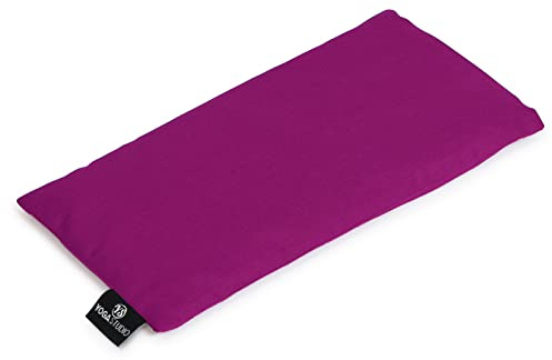 Yogastudio ögonkudde | 100% organiskt bomullsöverdrag | ekologisk lavendel och linfrö yogakudde | stressavlastning viktad ögonmask, avslappning, aromaterapi, trötta ögon (violett magenta)