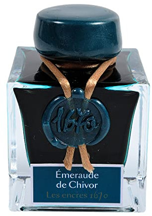 Jacques Herbin 15035JT Jubiläums- Tintenflakon 1670, 50 ml, für Federhalter, Farbintensiv, Grün