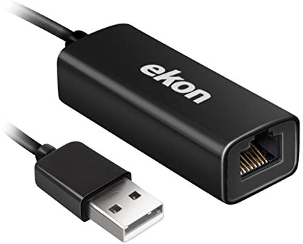 Ekon adattatore USB-A LAN RJ45, femmina maschio, 16 cm, per laptop, Mac, PC