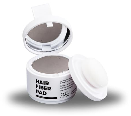O.C. HAIRCARE Ansatzpuder zur Haarverdichtung für Frauen & Männer - für Geheimratsecken, Scheitel & Haaransatz - von führenden Salons empfohlen - 9 Farben - widerstandsfähiges Haarpuder (Grau)