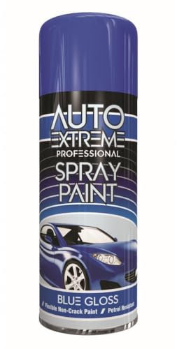 Auto Extreme Quick & Fast Drying Spray Paint 400ml, Professional Quality, Perfect Finish for Satin Cars, Bikes,Vans, Metal, Wood, Plastic (1, Blue Gloss (1927))