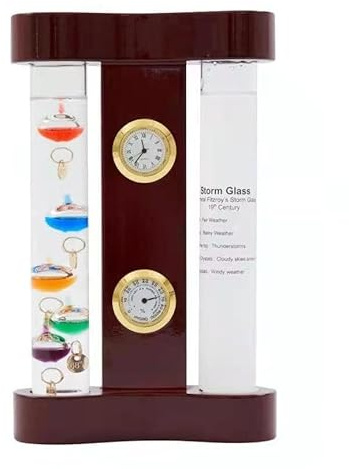 JINGYUE Thermometer-Hygrometer, Sturmglas-Wetterstation, Uhr mit 5 farbigen Kugeln