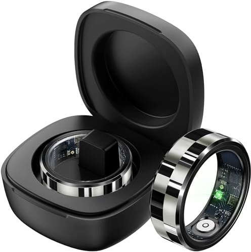 findtime Smart Ring Heart Rate Monitor Sleep Tracker TikTok Scroller Ring Fitness Tracker Blood Pressure Blood Oxygen Pedometer Step Counter Health Smart Rings for Women Men with Charging Case #Q