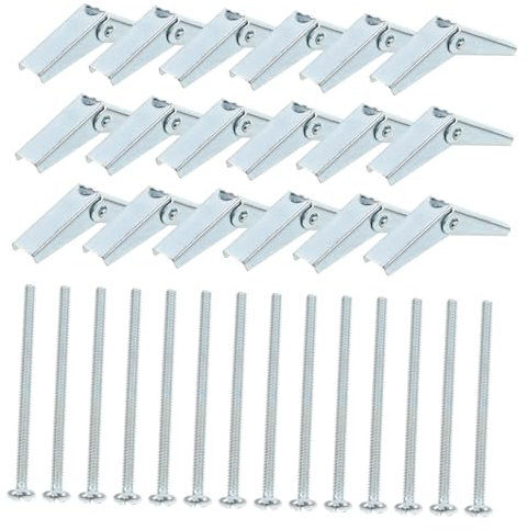 HOMOCONO 60pcs Drywall Plaster Mounting Bolts Heavy Duty Toggle Bolt Wing Nut Easy Install Steel Masonry Anchor for DIY