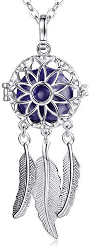 EUDORA Harmony Ball Collier Bola de Grossesse Attrapeur de rêves pour Femmes Enceinte avec Collier Musique Bell Pendentif Future Mère bébé Cadeau Original, 76cm +114cm