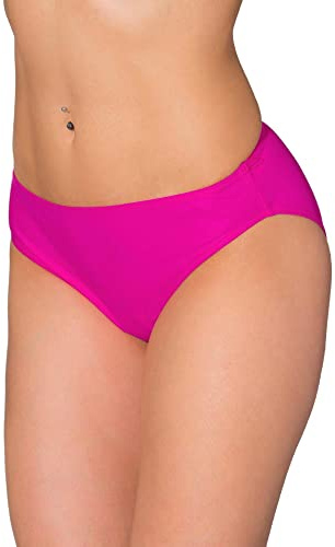 Aquarti Bikinihose Damen mit mittlerem Bund – Klassische Bikinihosen für Damen in Unifarben, Farbe: Pink, Größe: 44