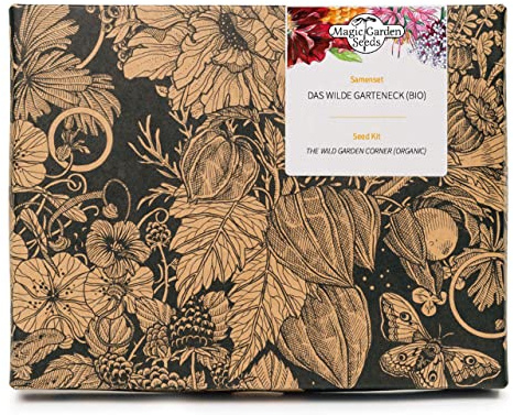 La esquina del jardín silvestre (Orgánico)- Set de regalo de semillas con 6 flores y hierbas silvestres que son buen forraje para insectos beneficiosos