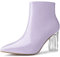 Allegra K Damen Stiefeletten mit klarem Absatz und spitzem Zehenbereich, violett, 40.5 EU