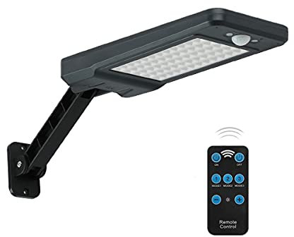 Luces solares al aire libre,Super brillante 900Lumen,60LED farolas solares exterior potente de 4400mAh,Ángulo ajustable luz de inundación de seguridad con sensor de movimiento para patio (1PACK)
