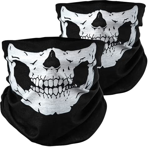 BlackNugget® Multifunktionell duk med tryckt ovanlig design – högkvalitativ balaklava som värme- och skyddsduk – halsduk, ansiktsskydd, ansiktsmask – olika mönster