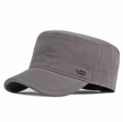 YAMEE Berretto Militare Uomo in Cotone Classico,Cappello Militare Uomo Traspiranti,Cappello Baseball Militari Army cap Donna,Cappello Visiera Piatta Unisex Moda Regolabile,Cappello Cadetto Anti-UV