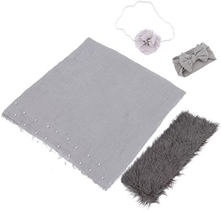HOMSFOU 1satz Neugeborenen-Fotografie-Requisiten Babydecke Perlen-wrap Haarband Und Schleifen-Haarband Für Kreative Fotoshootings Für Tage Babyfotos