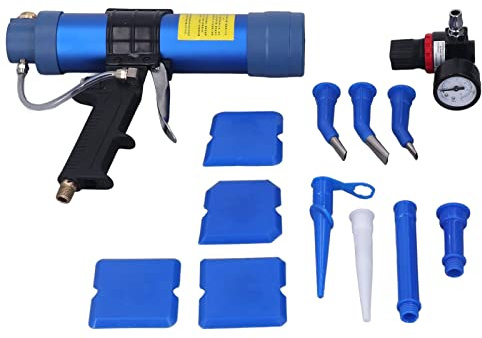 QW Q3 310ml 1/4in Pneumatic Glass Glue Kit, with Pressure Gauge, Air Sealant Tool for PV Solar, Bathtub, Fish Tank, Glass Door Window, Electronic Appliances