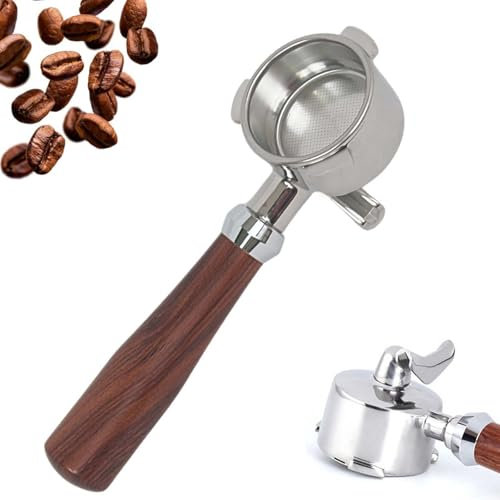 alouweekuky Portafiltro 51mm, Portafiltro 3 Orejas Doble Caño Compatible con Delonghi Dedica EC680/EC685/EC785/EC820/EC850/EC860, Portafiltro de Acero Inoxidable