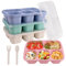 CRITIVE-SHOP 4PCS Bento Lunch Boxen Erwachsene, Snack-Box mit 5 Fächern, Bento Boxen Geteilt Lebensmittel Lagerung Container mit Löffel Gabel, Lunch-Boxen für Schule Arbeit, Mikrowelle Sicherheit