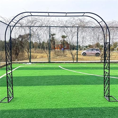 Arche de jardin robuste en métal noir pour plantes grimpantes élégante de 350 cm de large, parfaite pour la décoration extérieure, les mariages, les treillages et les allées de jardin.