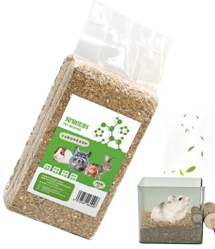Générique Natural Plant Litter for Rodents 2L Absorbent Litter Anti-Odour Natural Animals Wood Hamster Litter for Syrian Dwarf Hamsters Gerbils Mice Degus
