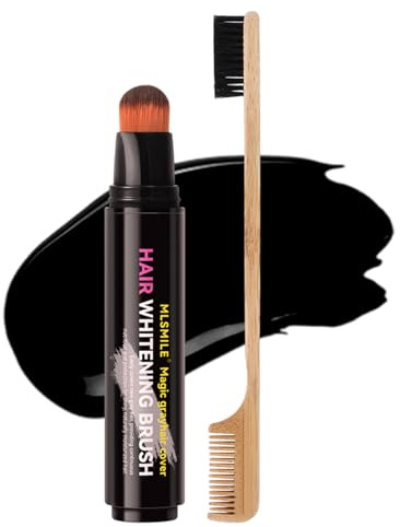 Kivinia Hair Colour Stick with Comb, Root Touch Up Hair Color Stick for Gray Coverage, Beard and Thinning Hairline, Safe Convenient Waterproof and Sweat-Proof, Easy Application - Black