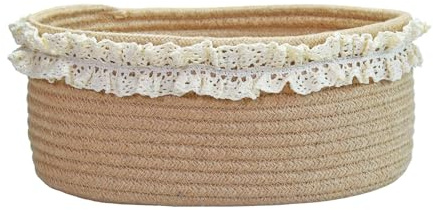 Dermalyx Cestini da Regalo per traumi Piccolo Cesto Marrone per scaffali Decorativo cesta di Juta Intrecciato per camere da Bambino FESTIVITÀ Natalizie Famiglia