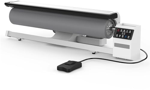 Prensa de vapor, máquina de planchar con rodillo giratorio con vapor continuo, interruptor de pie para ropa, ropa, cortinas, sábanas, manteles, 91,5 cm de longitud