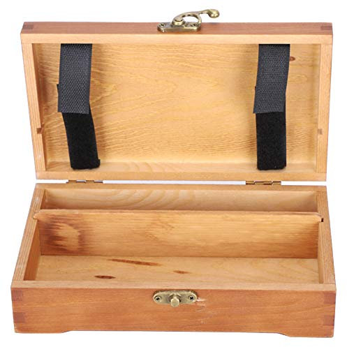 Estuche de madera para lápices, estuche para lápices antiguo con cierre de bloqueo, cajas de madera para herramientas de arte y almacenamiento de pinceles