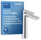 Duravit Tulum Waschtischarmatur, Größe XL (Auslauf Höhe 222 mm), Wasserhahn Bad, Waschbecken Armatur, Chrom