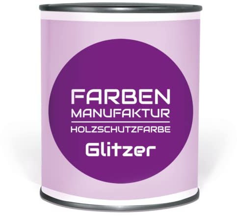 Farben Manufaktur Holzfarbe Glitzer Glitzerfarbe Wetterschutzfarbe Holzschutzfarbe Holzlack 1L, Farbe: dunkel lila holo silber Glitzer