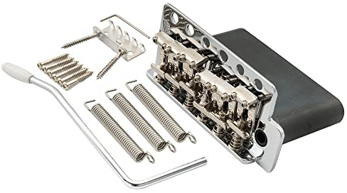 Wilkinson 54mm 6 Screw Vintage Tremolo Bridge Steel Block for USA Vintage Strat and Japan Strat Electric Guitar, Chrome