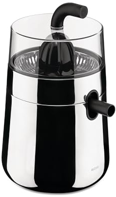 Alessi Toru NE02 B, Exprimidor de Cítricos Eléctrico de Diseño, en Acero Inoxidable 18/10 y Resina Termoplástica, Enchufe Europeo, 85W, Negro