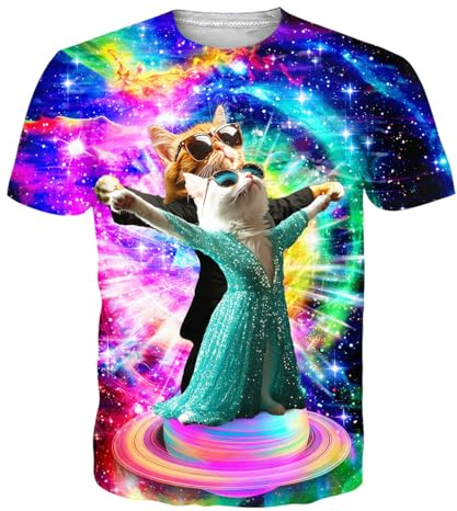 Fanient T-Shirt 3D Motif imprimé Manches Courtes Sportswear T-Shirt Homme | Impression 3D fantaisie, T-shirts cool, col rond, manches courtes, style urbain, doux, respirant, pour femmes adultes, été
