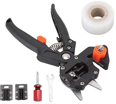 Tijeras de injerto de Yomiyuyry, tijera de injerto de jardín, cortador de ramas de árbol de frutas, tijeras de poda, con bolsa de almacenamiento de películas blancas, para injerto