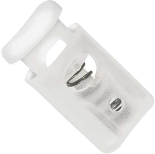 AERZETIX Pack de 12 Cierres de Cordón 10 mm - Tope de Cordón Plástico Color Blanco transparente - Ideal Para Zapatillas, Bolsas de Deporte, Chaquetas - Proyecto Creativo, Trotar, Jogging