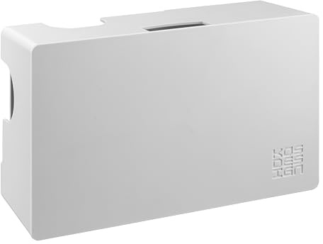 Scatola Gestione Cavi in ABS Resistente al Calore 32x20x11 cm Organizer per Multipresa e Fili con Montaggio a Parete o Pavimento Sicuro per Bambini e Animali Design Minimalista Bianco