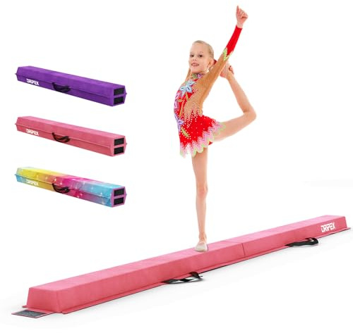 Dripex Barra de equilibrio para niños de 240 cm, plegable, de EVA, con superficie antideslizante, barra de gimnasia para el hogar, para principiantes, gimnastas profesionales a partir de 3 años