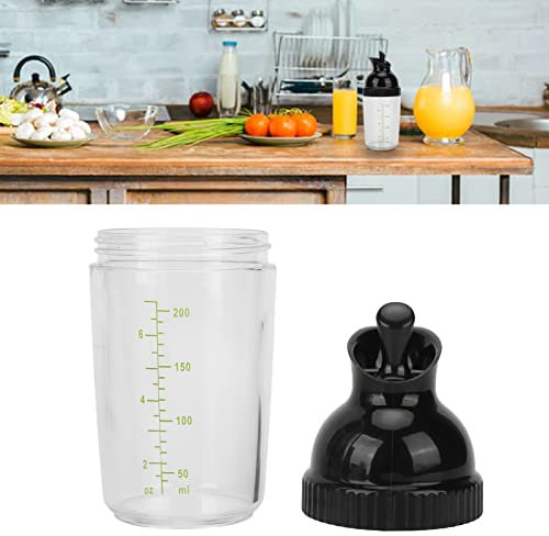 Botella Mezcladora de Aderezo para Ensaladas, Batidora de Aderezo para Ensaladas de 200 Ml Contenedor de Aderezo para Ensaladas Sin BPA Evita Fugas Tarro para Aderezo para (Negro)